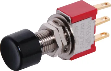 SPDT Momentary Solder Tail Pushbutton Switch The Salecom range of miniature and sub-miniature switches are pin for pin compatible with several other leading brands but at a fraction of the cost. Already many major manufacturers across Australia use the Salecom brand in preference 
to the more expens