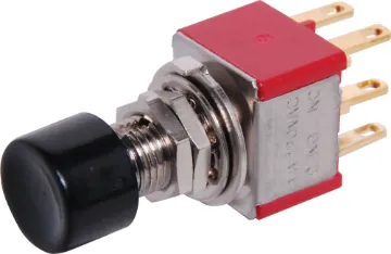 DPDT Momentary Solder Tail Pushbutton Switch The Salecom range of miniature and sub-miniature switches are pin for pin compatible with several other leading brands but at a fraction of the cost. Already many major manufacturers across Australia use the Salecom brand in preference 
to the more expens