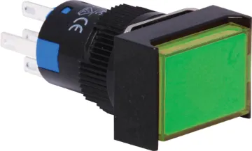 SPDT Mom. LED Green Solder Tail Pushbutton Switch 	 SPDT Momentary Action - Green
Switch type: Momentary
Body material: High grade thermoplastic
Operating travel: 3.0mm
Actuating force: 200-500gm
Mech. lifetime: 1M operations min
Electrical life: ≥50,000 operations min.
Electrical rating: 250V AC 5A
LED: 24V (inbuilt resistor)
Dielectric strength:  2kVAC, 50Hz, 1 min
Insulation r