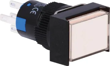 SPDT Mom. LED White Solder Tail Pushbutton Switch 	 SPDT Momentary Action - White
Switch type: Momentary
Body material: High grade thermoplastic
Operating travel: 3.0mm
Actuating force: 200-500gm
Mech. lifetime: 1M operations min
Electrical life: ≥50,000 operations min.
Electrical rating: 250V AC 5A
LED: 24V (inbuilt resistor)
Dielectric strength:  2kVAC, 50Hz, 1 min
Insulation r