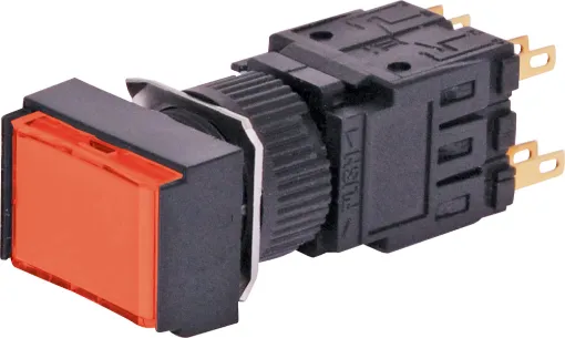 Alternate type illuminated switch incorporating a very positive, audible and tactile feel when operated. Includes provision for a globe. In-built diffuser can be directly engraved. Alternatively a clear printed label can be placed behind the coloured cove.