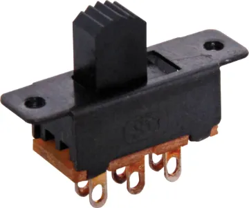 DPDT Solder Tail Sub Miniature Slide Switch With plastic actuator
Mounting screws to suit (S 2014)