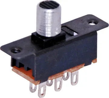 DPDT Solder Tail  Sub Miniature Slide Switch With aluminium actuator.
Mounting screws to suit (S 2014)