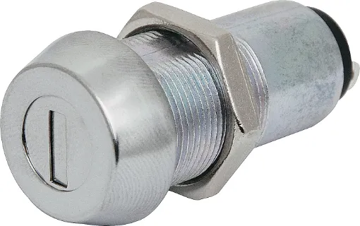 Silver plated contacts and terminals. Rated at 3A @ 250V AC. Key removable in both positions. Supplied with two keys. Overall depth with key inserted 77mm, including terminals.