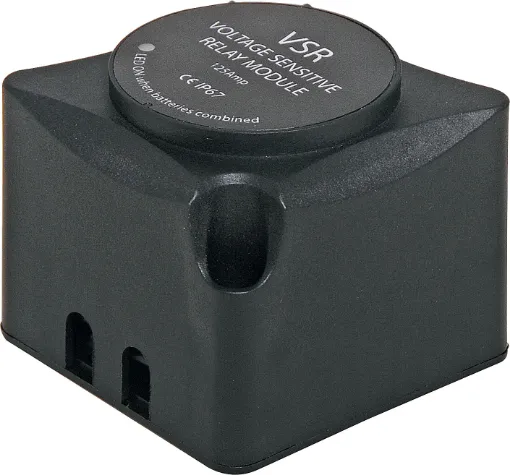 This voltage sensitive relay module is designed to combine two batteries when charging and isolates each when not charging. It essentially isolates your auxiliary battery from your starter battery to prevent you inadvertantly fully discharging it.