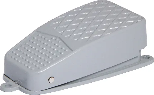 Designed for foot operation of DC&#8200;powered equipment. Diecast aluminium casing ensures a long life. Requires screw mounting to surface. 25cm cable.  138L x 65W x 42Hmm.