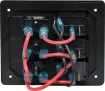 Features 3 x 20A 12V DC rated switches with red illuminated with individual 15A DC breakers.  
114W x  96H x 60Dmm.
