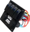 Switch all your gear on and off with this handy power control plate for cars, caravans and 4WDs. Includes; 4x Rocker switches with blue LED, 2x 50A Anderson style connectors with covers, 1x 12V Car Accessory socket and 2x 5V USB Type-A Ports. 

