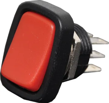 DPDT Red Rocker Switch Switch Type: DPDT Alternate Rocker Switch
Contact Rating: 3A @ 250V AC
Panel Cutout: 12mmØ
Panel Thickness: 6mm Max.