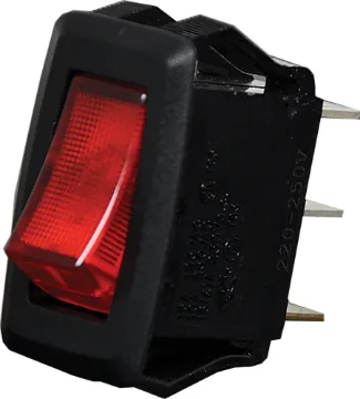 SPST Heavy Duty Red Illuminated Rocker Switch Switch Type: SPST
Contact Rating: 10A @ 250V AC
Neon: Red, 240VAC
Panel Cutout: 27.6 x 13.8 mm 
Electrical Life: 20,000 Cycles
Mechanical Life: 100,000 Cycles
Contact Resistance: <50mR
Insulation Resistance: >100MR
Dielectric Strength: >1500V AC 1 Minute