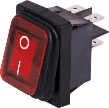 DPST 16A IP65 Weatherproof Rocker Switch An IP65 rated weatherproof alternate rocker switch for use in switch panels where the switch may be exposed to the elements. Ideal for use on industrial machinery, pumps etc.