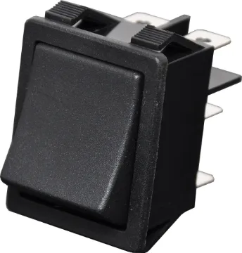 DPDT Heavy Duty Rocker Switch Heavy duty DPDT panel mount rocker switch with a 15A @ 250V AC contact rating for high current mains applications. Excellent mechanical and electrical life specifications.