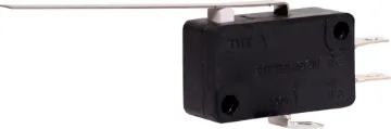 51mm Lever SPDT Momentary Microswitch Switch Type: SPDT Momentary
Contact Rating: 250VAC 5A for Resistive load, 250VAC 4A for Inductive load
Contact Resistance: <15mR
Actuator Length: 51mm