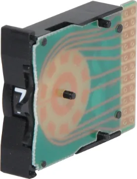 10 Position Decimal Mini Thumbwheel Switch Panel mount Decimal coded units which slot together to produce a bank of switches. Each unit is engraved (white on black). Output is 8-4-2-1 weighting.Gold plated PCB tracks and connections. Cutout for one unit plus end caps 16 x 30mm. Allow further 8mm p
