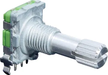 90 Degree PCB Mount Rotary Encoder Rating: 5V DC 
Max Operating Current: 10mA
Insulation Resistance: 300VDC 100M Ohm Min.
Rotational Life: 15,000 Cycles
Resolution: 20 pulses/360°