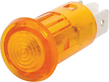 Amber 230V AC Panel Mount Neon Panel mount amber neon. Mounting hole 12.7mm Ø. 200-250V AC operation.
