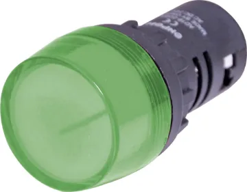 Green 12V AC/DC 29mm Panel Lamp Voltage: 12V
Electrical life: 30,000 hours
Dialectric strength: 2.5KV (AC RMS), 1min
Frequency: 50-60Hz
Rated operating current: <20mA
Brightness: >100cd/m2
Insulation resistance: 5M Ohm
IP Class: IP40.