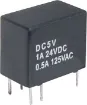 Max voltage: 125V AC, 60V DC 
Max current: 1A DC 
Max VA (Watts): 62.5VA (30W) 
Contact material: Gold Plated Silver 
Coil resistance: 3840&Omega 
Max coil power: 150mw 
Insulation resistance: >1000M&Omega @ 500V DC 
Dielectric strength (for 1 min): 
400V AC between open contacts 
1000V AC between coil & contact 
Electrical life: 100,00
