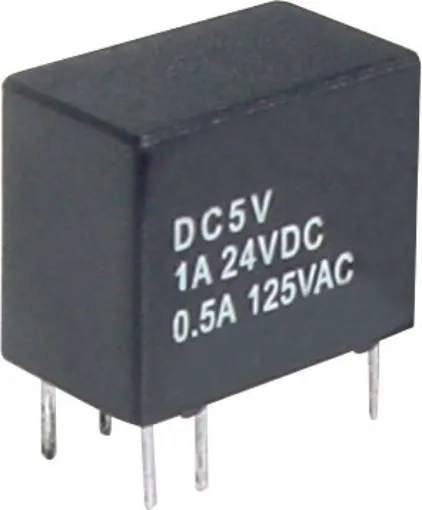 Max voltage: 125V AC, 60V DC 
Max current: 1A DC 
Max VA (Watts): 62.5VA (30W) 
Contact material: Gold Plated Silver 
Coil resistance: 3840&Omega 
Max coil power: 150mw 
Insulation resistance: >1000M&Omega @ 500V DC 
Dielectric strength (for 1 min): 
400V AC between open contacts 
1000V AC between coil & contact 
Electrical life: 100,00