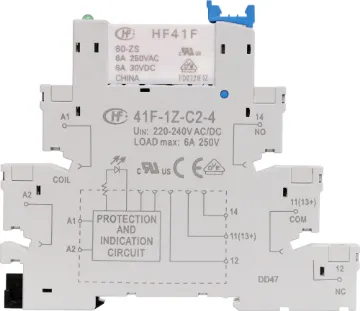 6A 240V AC/DC Input SPDT DIN Rail Cradle Relay  A super slimline DIN rail mount relay designed for industrial switching applications. Suits standard 35mm DIN rail.  Supplied with 60V DC coil relay.