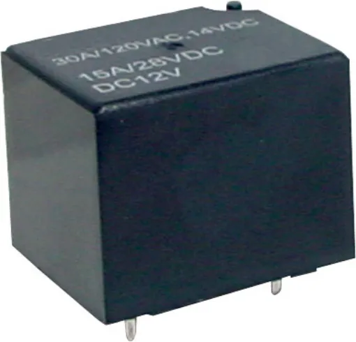 Max voltage:380V AC, 75V DC
Max current:30A
Max VA (Watts):2400VA (360W)
Contact material:Silver Nickel
Coil resistance (12V):90 Ohm
Max coil power:1.6W
Insulation resistance:>100M Ohm @ 500V DC
Dielectric strength (for 1 min):
1000V AC between open contacts
5000V AC between coil & contact
Electrical life:100,000 operations
Mechanical li