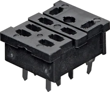 Relay Cradle Base PCB Mount (Suits S4310A-15A) A PCB mount socket base to suit S4310/12/14 relays.