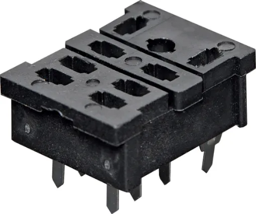 A PCB mount socket base to suit S4310/12/14 relays.