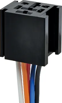 Automotive Relay Base With Flylead Suitable for automotive applications such as alarms, lights, etc.