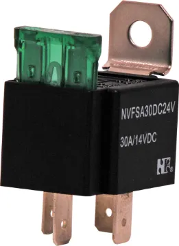 24VDC 30A SPST Fused Automotive Relay Suitable for automotive applications such as alarms, lights, etc.
Fitted with 30A blade fuse.