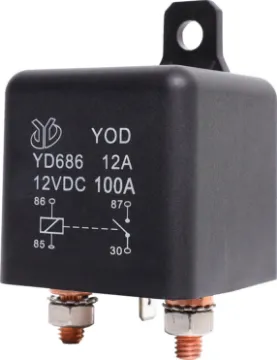 100A 12VDC High Current SPST Automotive Relay Suitable for high current DC automotive applications. Not suitable for AC use. M6 bolt for contact load connection. 6.3mm spade terminals for contact coil connection.