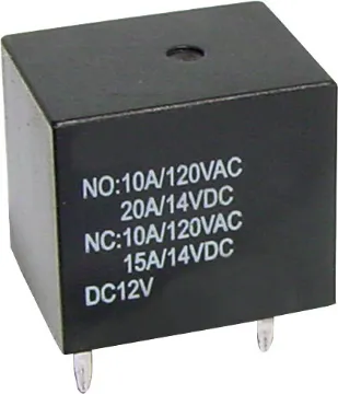 12VDC 10A SPDT PCB Mount Relay Non-Sealed type, suitable for flow soldering