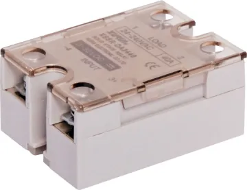 AC 40A SPST Solid State Relay No moving parts and no contact arcing. Features zero voltage turn on, zero current turn off. Switches AC only. 3-32V DC coil.