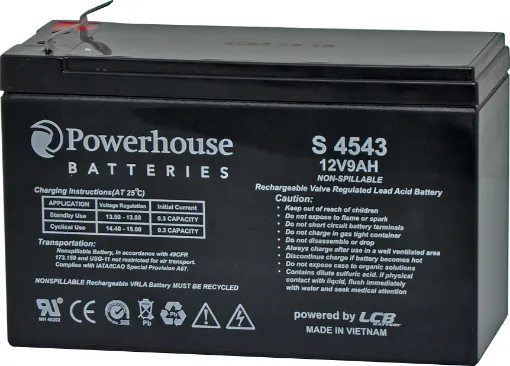 This 12V 9Ah sealed lead acid (SLA) battery is a compact battery for powering 12V equipment. 