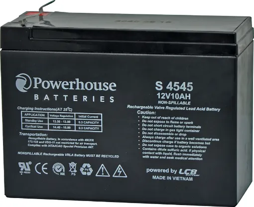 This 12V 10Ah sealed lead acid (SLA) battery is a compact battery for powering 12V equipment. 