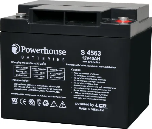 This 12V 40Ah sealed lead acid (SLA) battery is a compact battery for powering 12V equipment. 