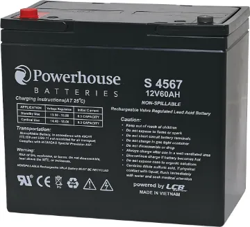 12V 60Ah Sealed Lead Acid (SLA) Battery M6/F8 This 12V 60Ah sealed lead acid (SLA) battery is a compact battery for powering 12V equipment.