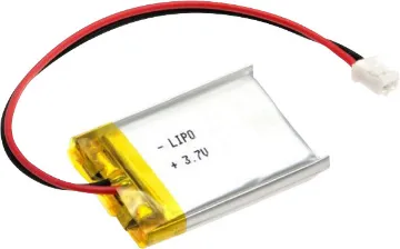 3.7V 400mAh Polymer Lithium Ion Battery (LiPo) Polymer Lithium Ion batteries offer superior energy density. 
With a cell voltage of 3.7 Volts, these batteries are perfect for microcontrollers and other low power devices, especially when paired with a good DC/DC regulator for logic level output.