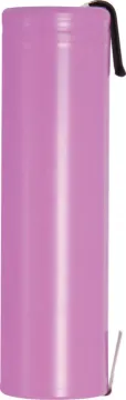 18650 2600mAh Li-Ion Rechargeable Battery Solder Tag These high performance 18650 lithium ion 3.7V batteries offer high performance and long life from a compact package. They are 18.6mm in diameter and 65mm long.