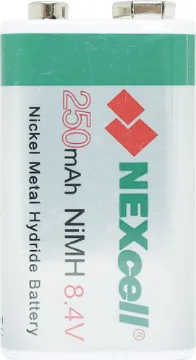 9V 250mAh Ni-Mh Rechargeable Battery Ni-MH batteries do not suffer from memory effect to the extent of NiCads, however they are charged in the same way by the same chargers. They require less discharging
cycles, thus maintaining their charge capacity over a longer life.
8.4V 250mAH Batte