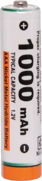 AAA 1000mA NiMH Rechargeable Battery 2pk Pack of 2 high quality AAA NiMH 1000mAh rechargeable batteries.