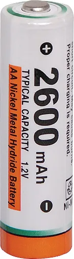 Pack of 4 high quality NiMH 2600mAh rechargeable batteries.