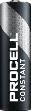 AA Procell Constant Alklaine Battery Procell Alkaline Constant AA industrial batteries are ideal for powering low drain professional devices which require constant current over a long period of time, such as security keypads, remote controls and glucometers.