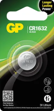 3V CR1632 Lithium Battery GP high-performing lithium coin batteries CR1632 are energy-dense and is crafted to deliver long-lasting superior power for your miniature specialty devices including car keys, thermometers, smart watches, garage door openers and more.