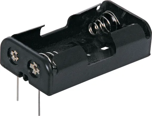 PCB Mount Flat Battery Holder to suit 2 x AA batteries.