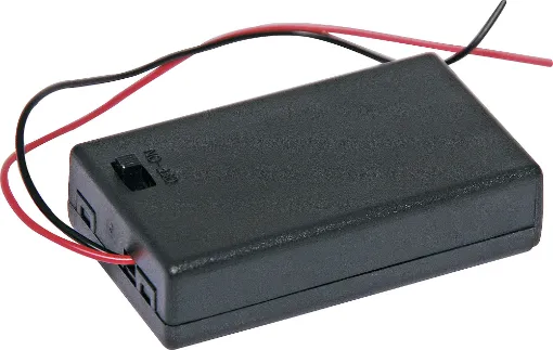 Features on/off switch and locking screw for battery cover.