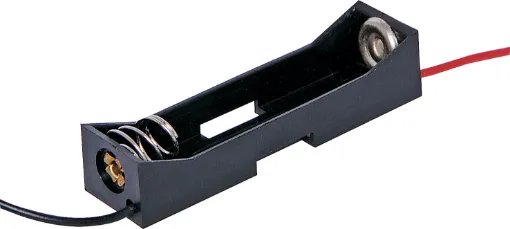 Single AAA Plastic battery holder. Supplied with fly leads.