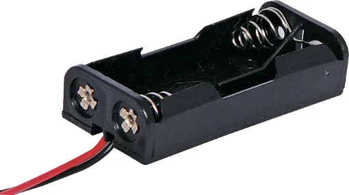 Dual AAA Plastic battery holder. Supplied with fly leads.