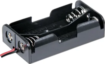 2 X AA Battery Holder With Fly Leads Dual AA Plastic battery holder with fly leads.