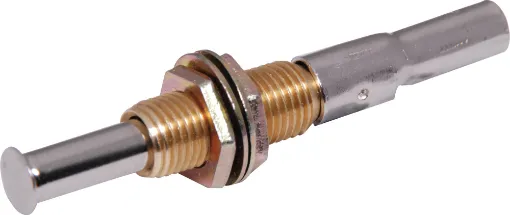 Adjustable Pin Switch (from 11.5 to 29mm, 8mm travel), similar to car courtesy light switches. Suits car alarms (for boot and bonnet) etc. 

Mounting hole 7.5mm.