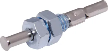 16mm Pin Switch Similar to car courtesy light switches. Suits car alarms (for boot and bonnet) etc. Measurement listed is height above mounting surface. 
Mounting hole 7.5mm.